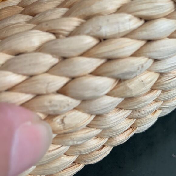 1990’s handwoven corn husk mini tote bag with a dragonfly appliqué and a yellow - Picture 12 of 16